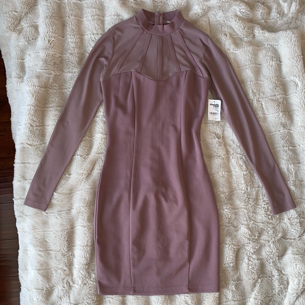 Charlotte Russe Mock Neck Long Sleeve Dress